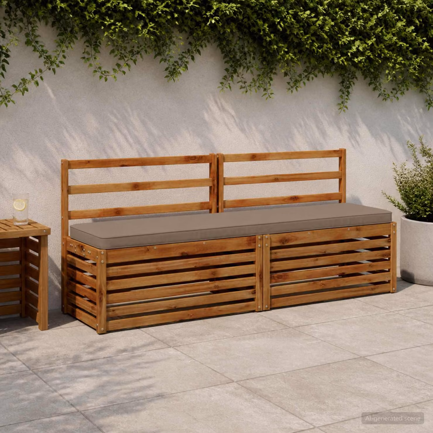 Set di 2 cuscini per panchina vidaXL VUGHT in poliestere, disponibili in beige o grigio
