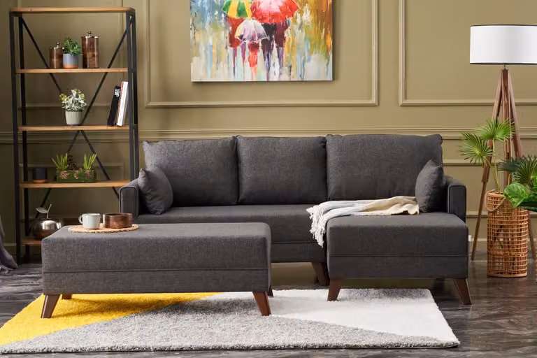 Hanah Home, Bella- BLC2578, antracite, divano letto, struttura: Abete e MDF