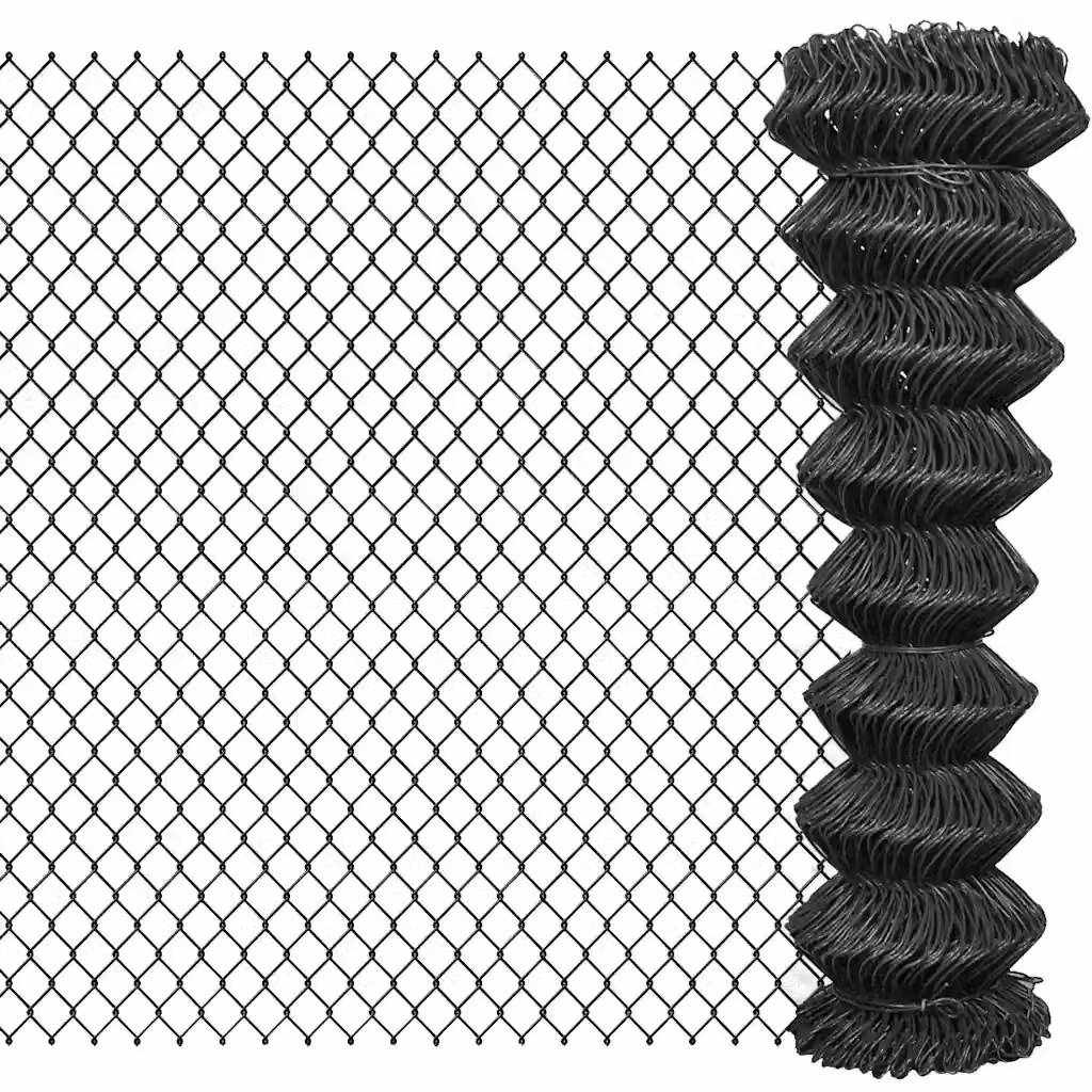 Recinzione in rete in acciaio rivestita in PVC vidaXL, Grigio, L: 25 m, H: 1,5 m