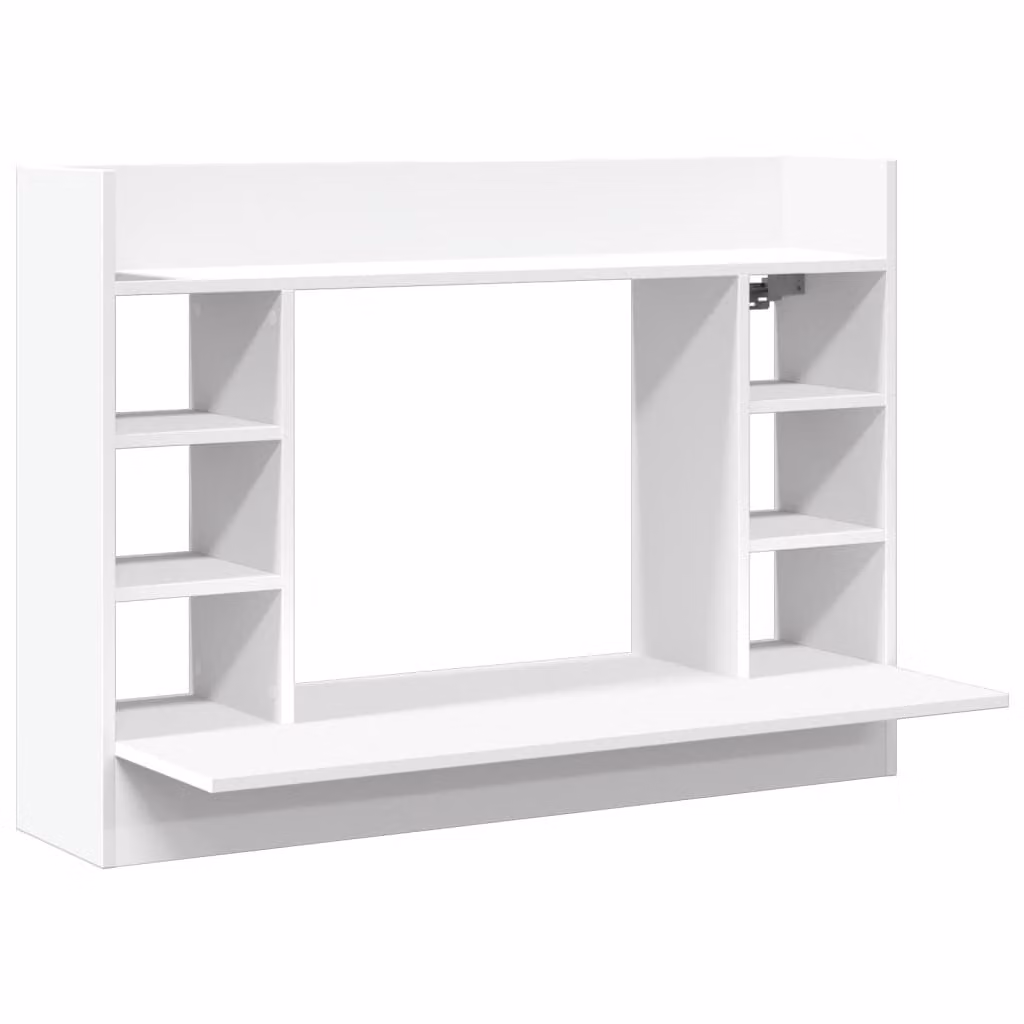 Scrivania a Parete Bianca 105x48x75 cm in Legno Multistrato