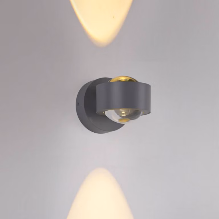 JUST LIGHT. GmbH Applique da parete a LED Chia, dimmerabile, Alluminio / Grigio / Zincato, Soggiorno / Sala da pranzo, Metallo, Moderno, Applique a LED