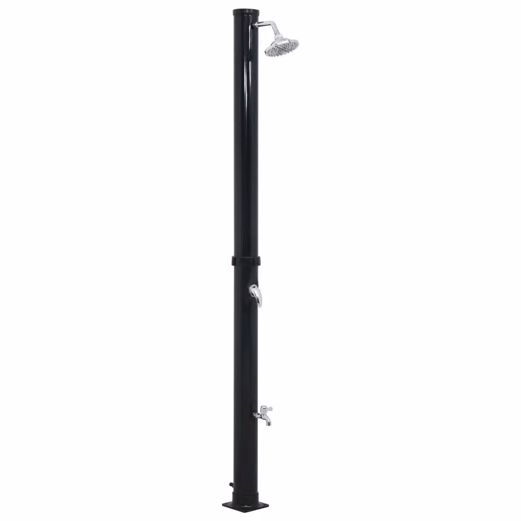 Doccia ad energia solare DESIGN IN nera in PVC e alluminio, Altezza: 220 cm, Capacità: 20 L – 2