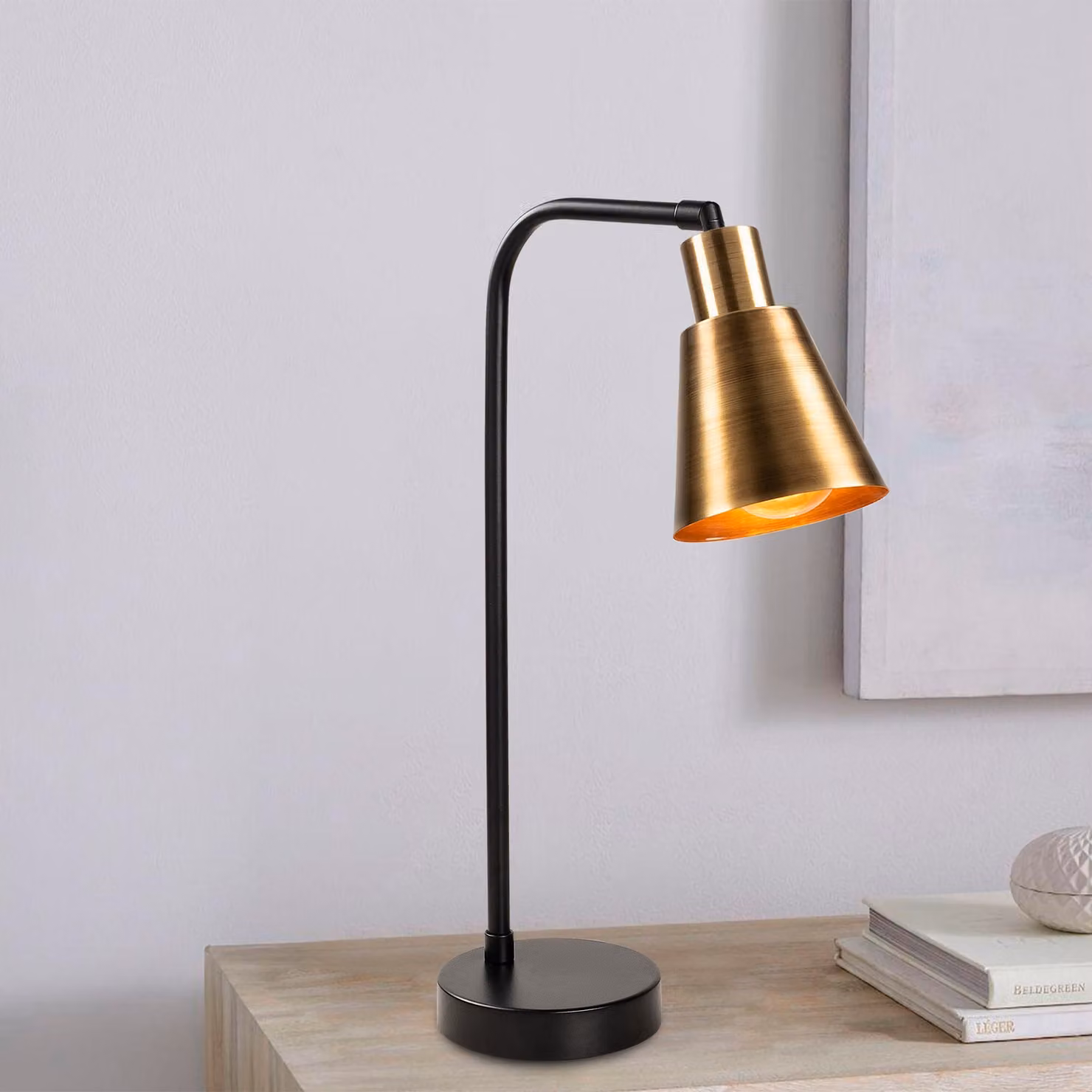 Opviq, Emek - 5086-US, lampada da tavolo, CORPO IN METALLO, nero, 52 x 15 x 15 cm