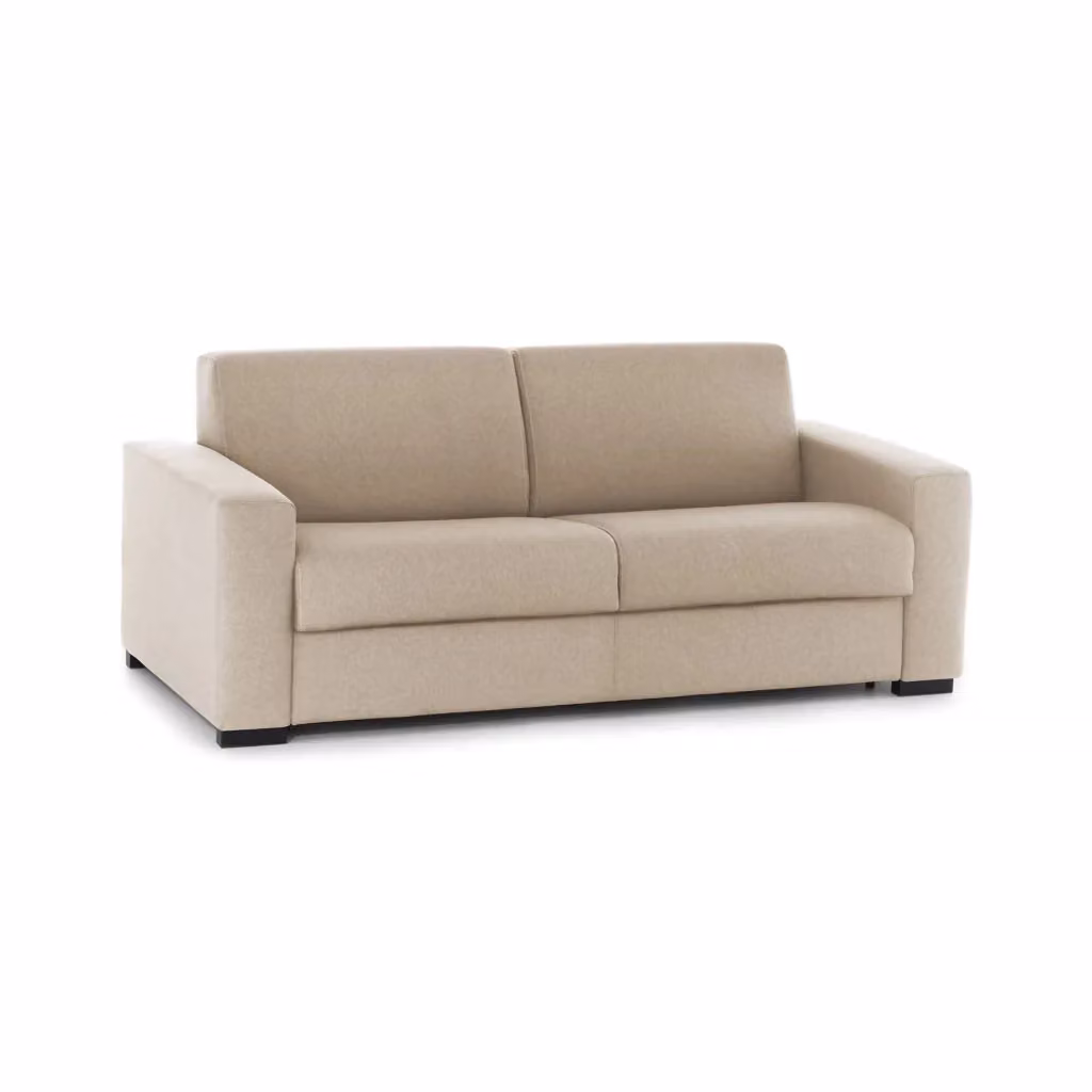 Divano a 2 posti Malachite Talamo Italia, modello moderno in tessuto beige con braccioli slim, L: 160 cm, P: 95 cm, H: 90 cm – 2
