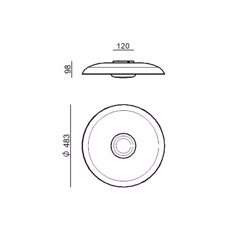 Linea Light Plafoniera a LED Basin_P, dimmerabile, Bianco / Opale, Soggiorno / Sala da pranzo, Alluminio, Moderno, Plafoniera LED