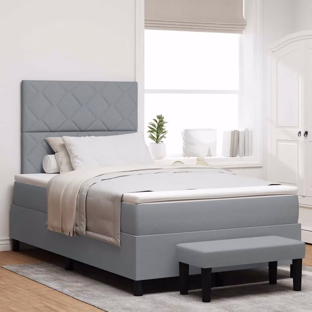 Letto ibrido con materasso a molle insacchettate vidaXL Grigio, L/P/H: 120 x 200 x 28 cm – 1