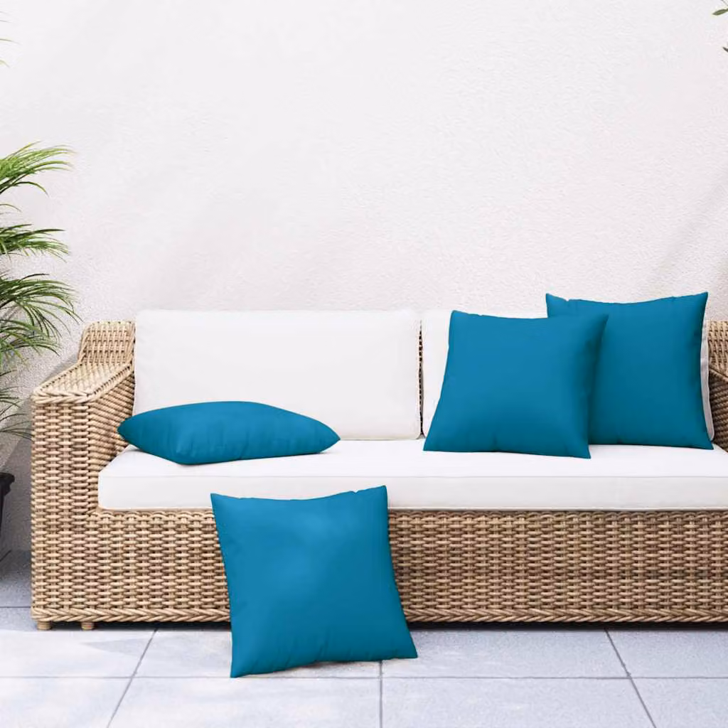 Set di 4 cuscini quadrati per divano vidaXL blu in tessuto idrorepellente, L/P/H: 60 x 60 x 60 cm