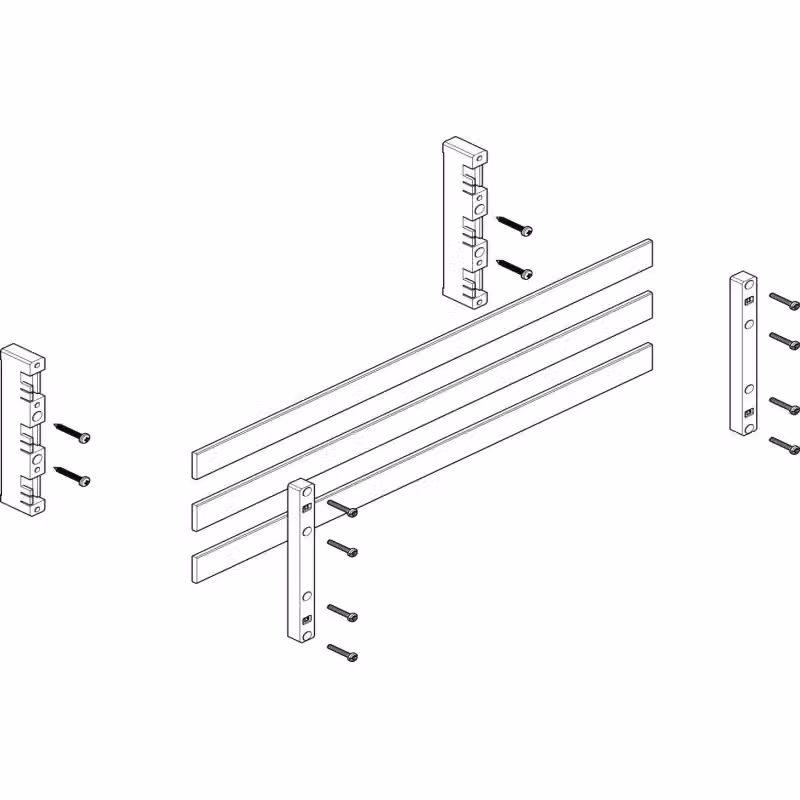 Modulo barra collettrice ABN piatto 2FB/2RE 60 mm con rame 30x5 mm, a 3 poli, EBM 32 mm MFSC22643