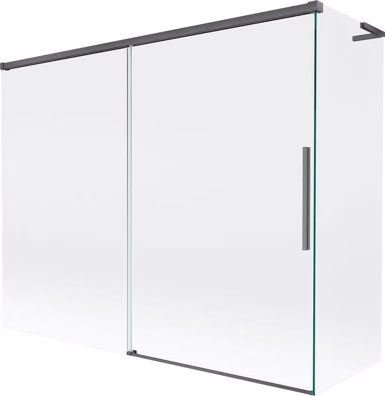 Mexen Rox L paravento doccia 2 ante scorrevoli 190 + 90 x 150 cm, trasparente, grigio fucile spazzolato - 8C9L-190-090-66-00