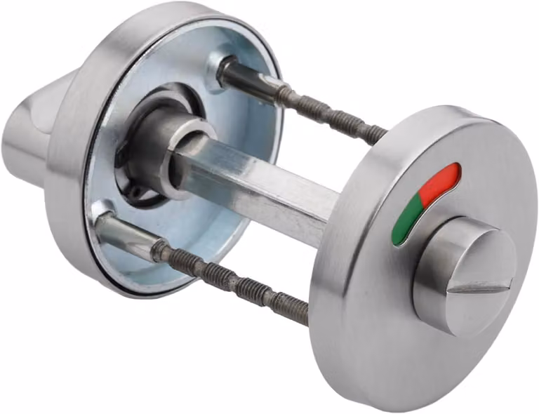Set di rosettoni per maniglie di porte, con indicatore di apertura, in acciaio inossidabile, per porte da 30-40 mm, adatti per bagni