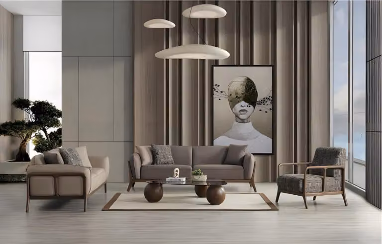Elegantes Sofa-Set mit Sessel – Sofagarnitur Sitzgruppe Couch