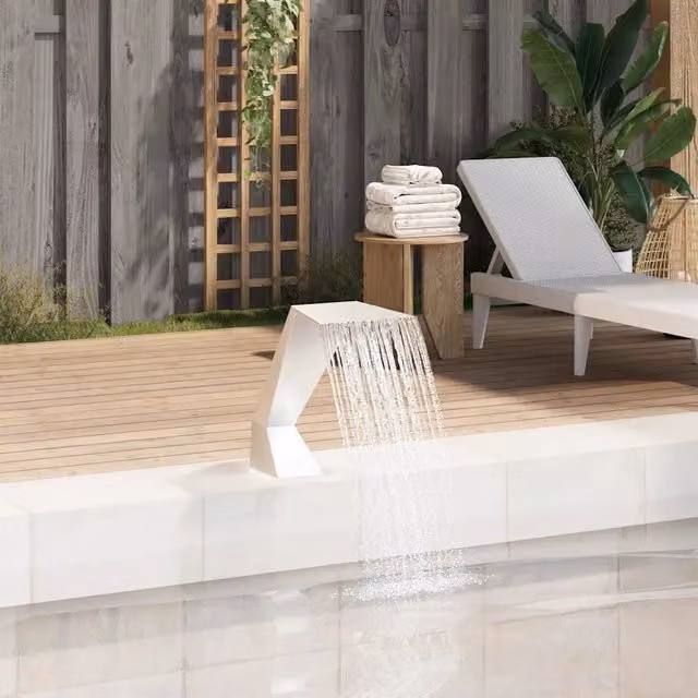 Fontana per Piscina in Acciaio Inossidabile 64x30x52 cm Argento 43694