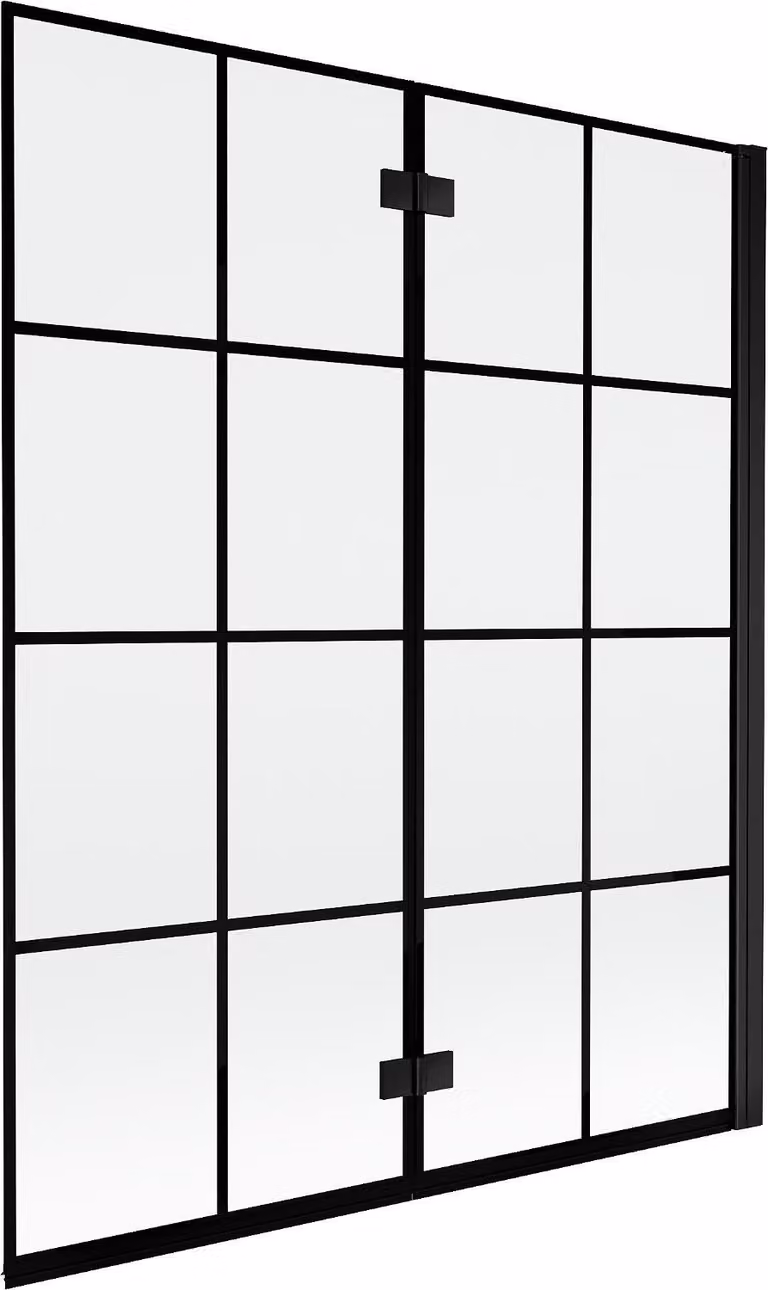 Mexen Mist schermo per doccia 2 ante destro 140 x 150 cm, griglia nera, nero - 8A9-140-002-70-77-P