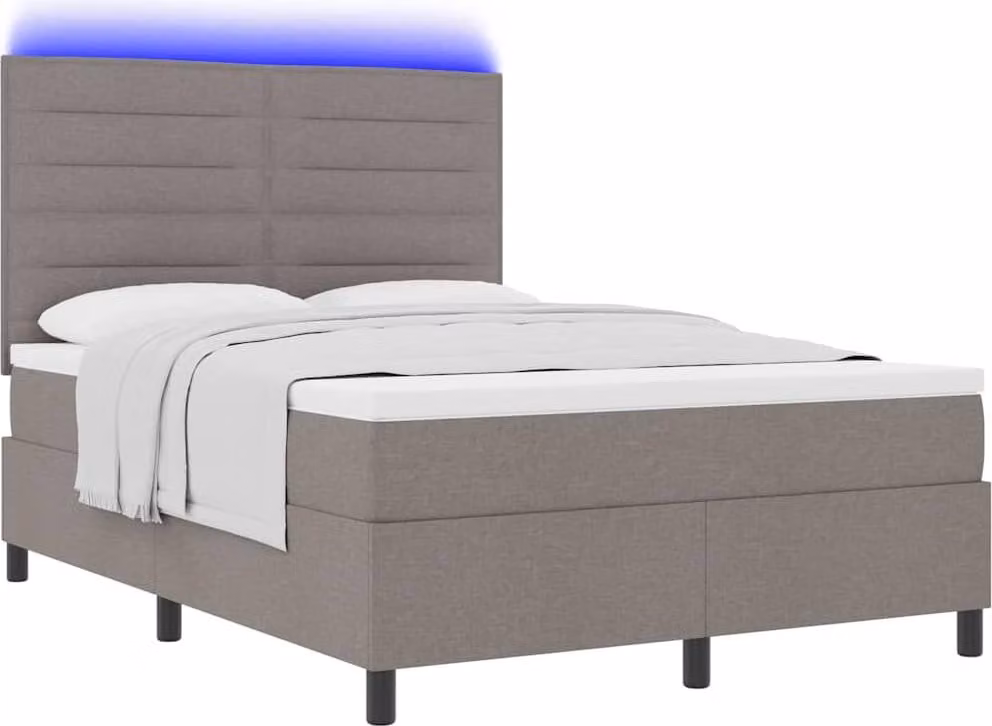 Letto a molle con materasso con led Talpa 160 x 200 cm Tessuto