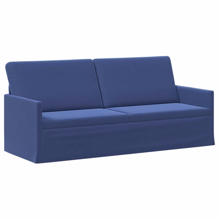 Divano a 3 posti vidaXL in velluto blu con struttura in metallo L 190 x P 81 x H 82 cm