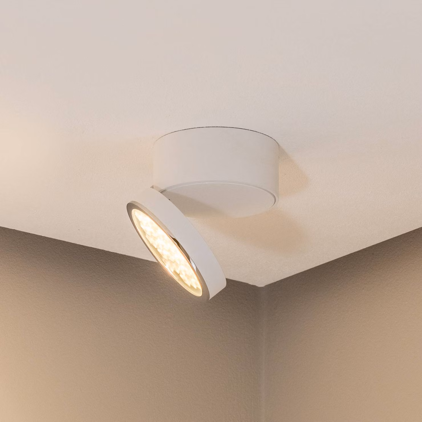 BEGA Bega Faretto da soffitto 51312.1, bianco, metallo DALI orientabile 51.312,, dimmerabile, Bianco / Opale, Soggiorno / Sala da pranzo, Alluminio, Moderno
