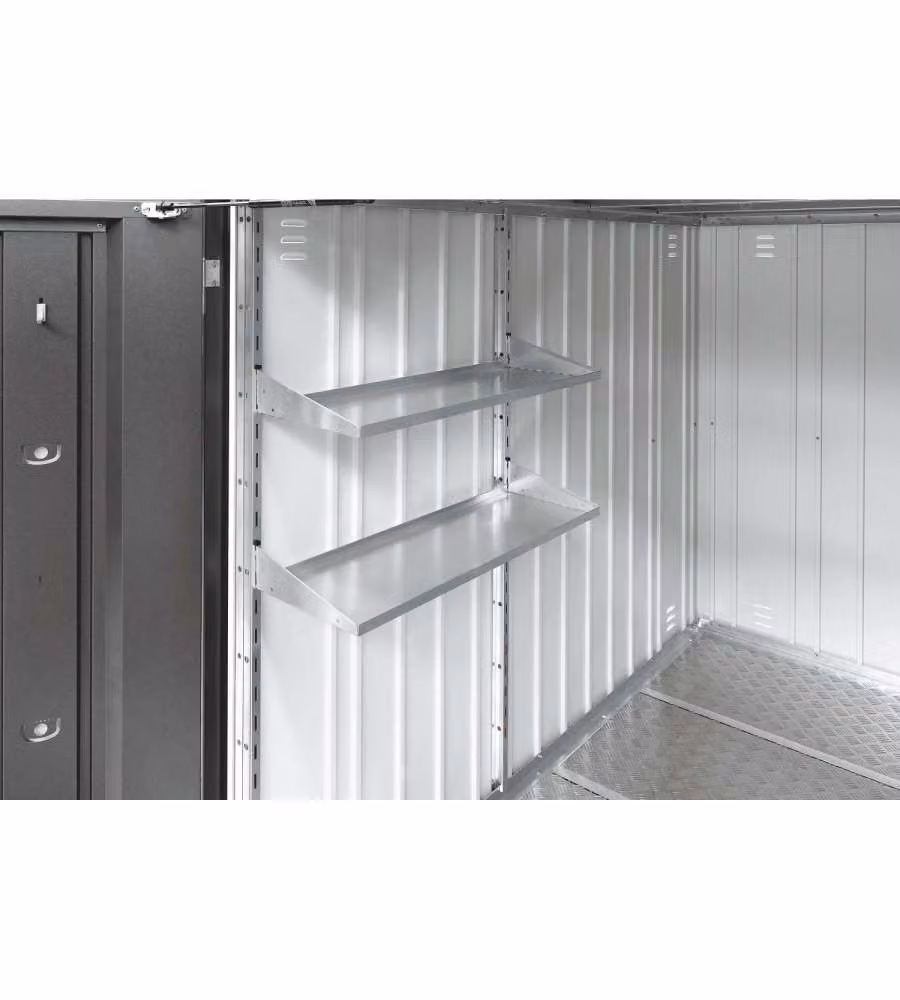 Biohort Set Scaffali per Mini Garage - 2 Ripiani Regolabili Zincati