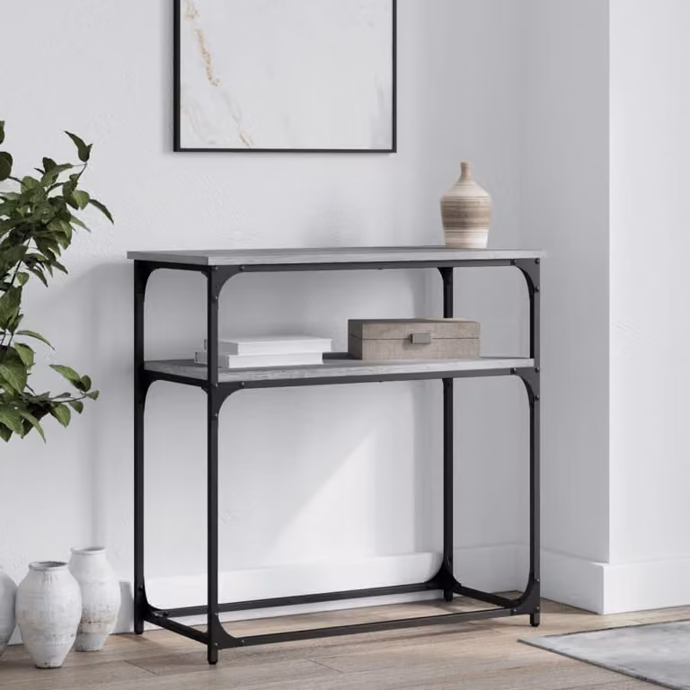 vidaXL Tavolino Consolle Grigio Sonoma in Legno Multistrato, L 75 cm x P 35,5 cm x H 75 cm