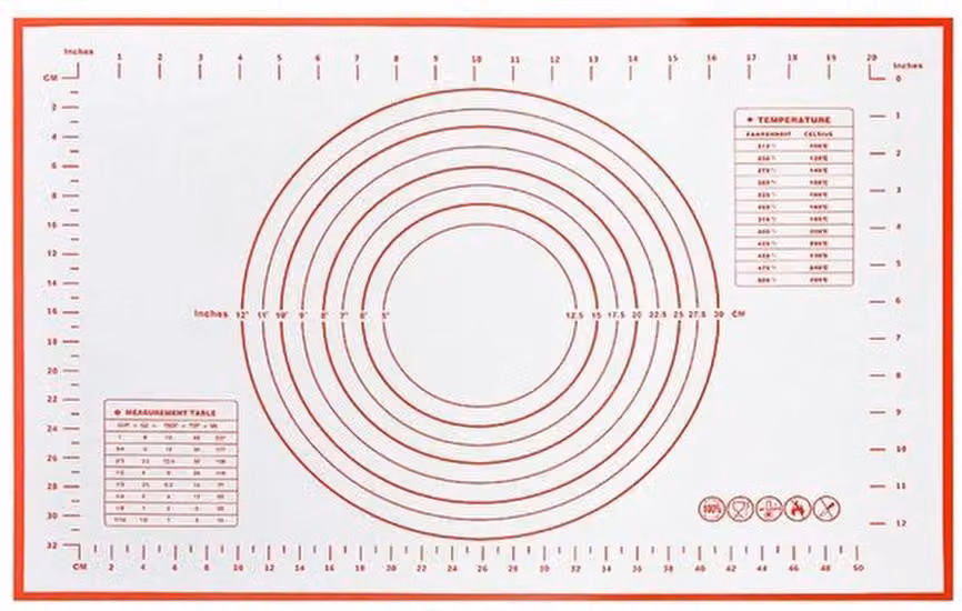 Azomor: grande tappetino in silicone da 70x50 cm per impastare e stendere la pasta