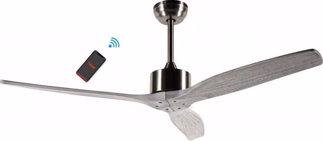 Ventilatore da soffitto Bimar VSL1320 Wi-Fi grigio con 3 pale, telecomando, controllo tramite app e timer da 1 a 8 ore