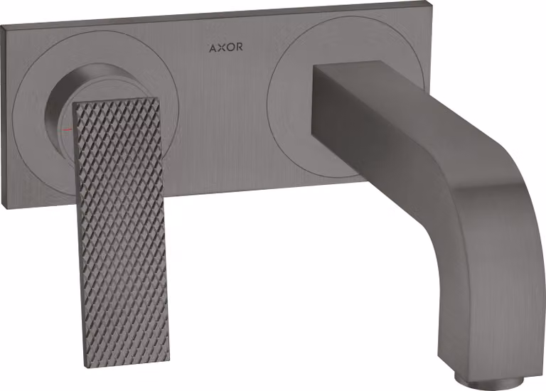 hansgrohe AXOR Citterio Mitigeur de lavabo, finition losange, encastré, saillie 220mm, vidage non verrouillable, avec plaque, 39171340, 39171340
