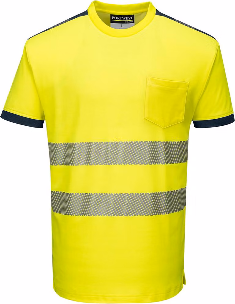 Maglietta Hv Pw3 - Taglia XS - Giallo/blu navy - Portwest