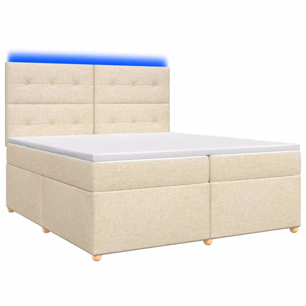 Letto box spring ibrido vidaXL con materasso a molle insacchettate e base contenitore, colore beige e bianco, L/P/H: 200 x 200 x 140,5 cm – 2