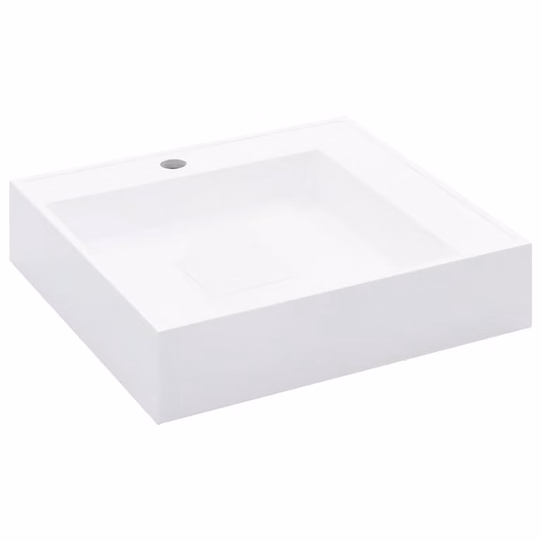 Lavandino 50x50x12,3 cm Blocco in Marmo/Minerale Bianco