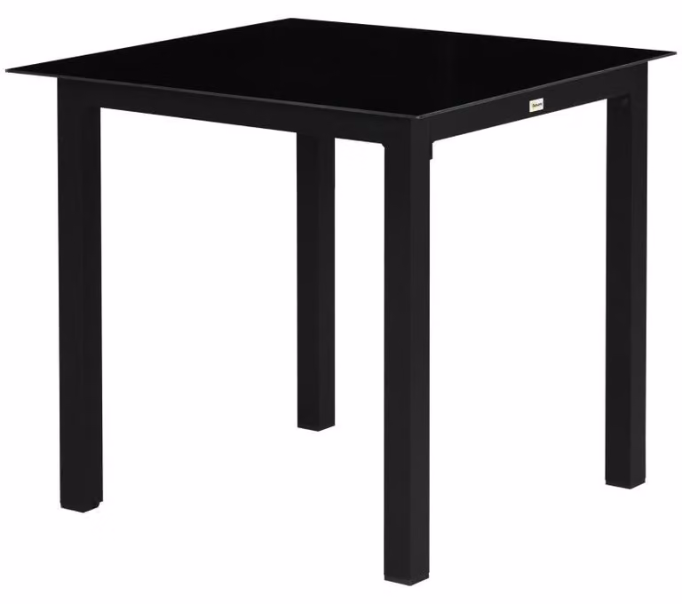 Tavolo da giardino quadrato per 4 persone | Colore: nero | Dimensioni: 80x80x74 cm