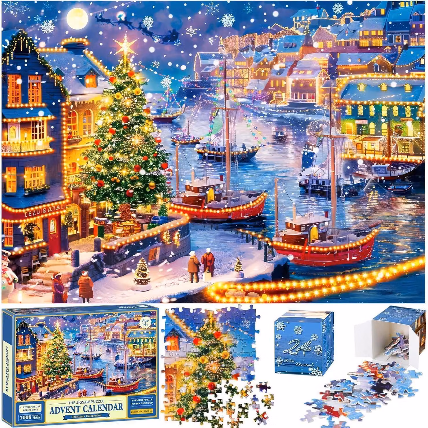 Calendario dell'Avvento Puzzle 2025, 1008 pezzi, 70x50 cm, Natale