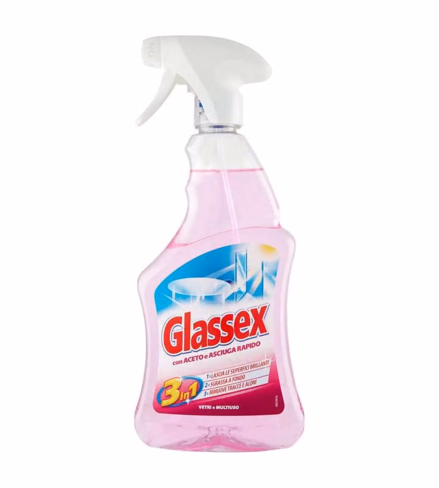 Glassex Detergente per Vetri Multiuso con Aceto 500 ml Agrumi