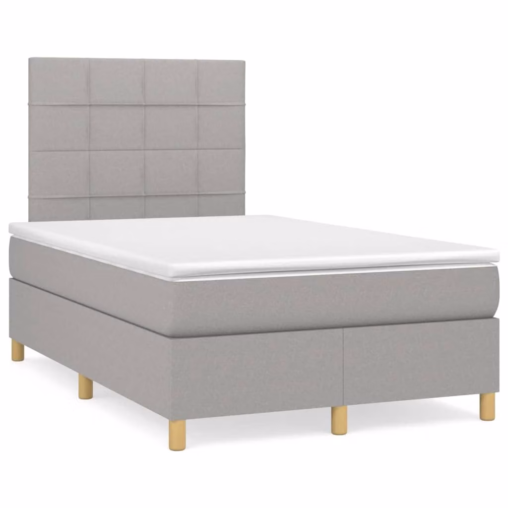 Maison Exclusive - Letto a Molle Materasso e LED Grigio Chiaro 120x190 cm Tessuto
