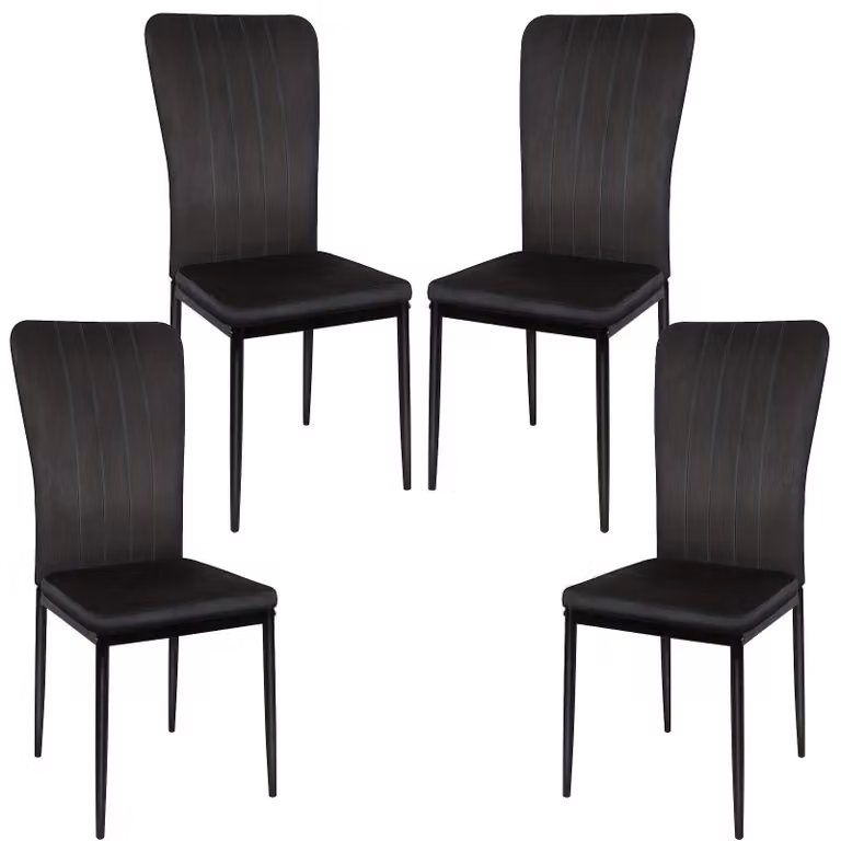 Set di 4 sedie da pranzo in stile scandinavo - Sedie a conca in velluto con schienale imbottito e capitonné