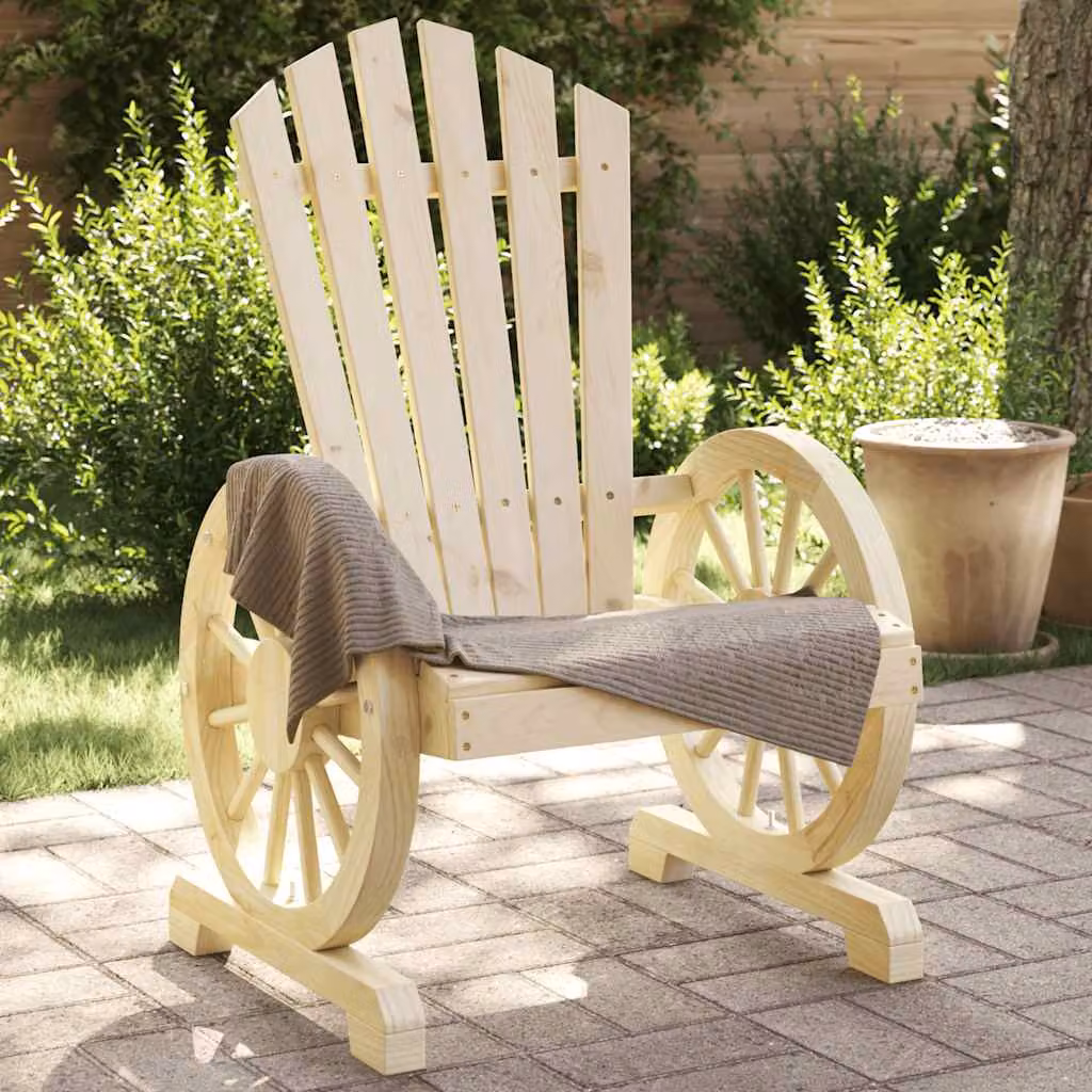 Set di 2 sedie da giardino Adirondack vidaXL in legno massello di abete, colore marrone o beige