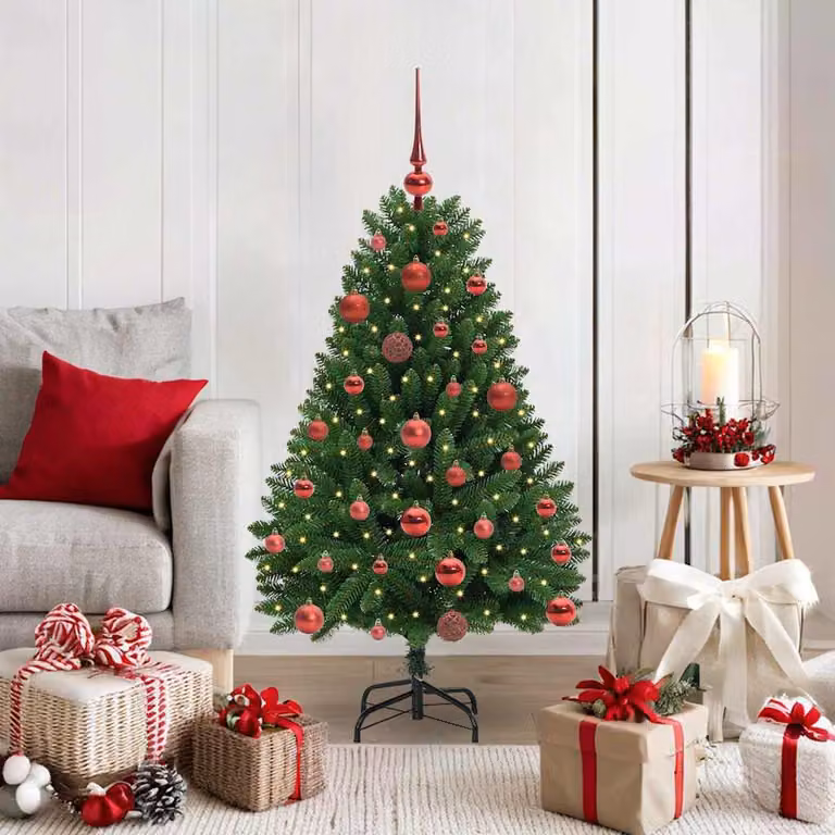 Maison Exclusive - Albero di Natale artificiale, altezza 120 cm, 150 luci a LED, luce bianca calda, colore verde