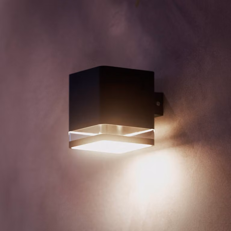 Philips Applique da esterno a LED Virona, nero, IP44 Virona, Nero, Plastica, Moderno, Lampada solare da esterni