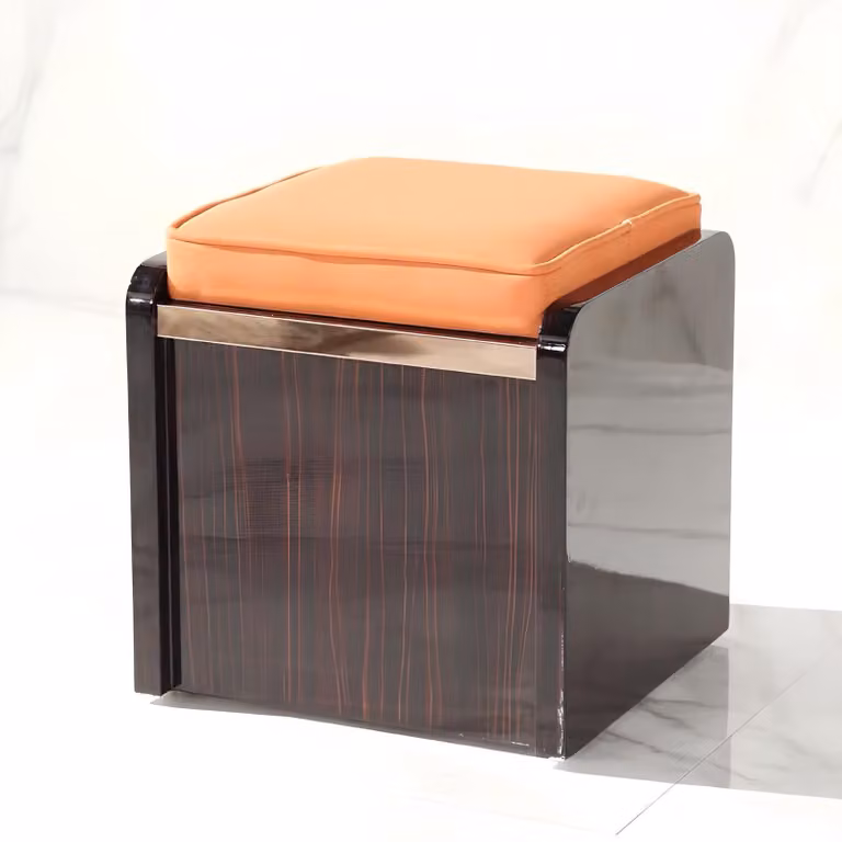 Sitz Polster Bank Polster Sitz Hocker Bank Textil Stoff Holz Stil Designer