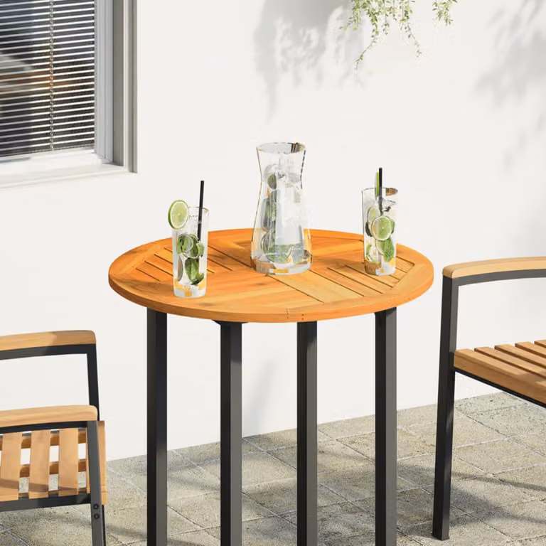 vidaXL Piano per Tavolo Ø70x2 cm Rotondo in Legno Massello di Acacia