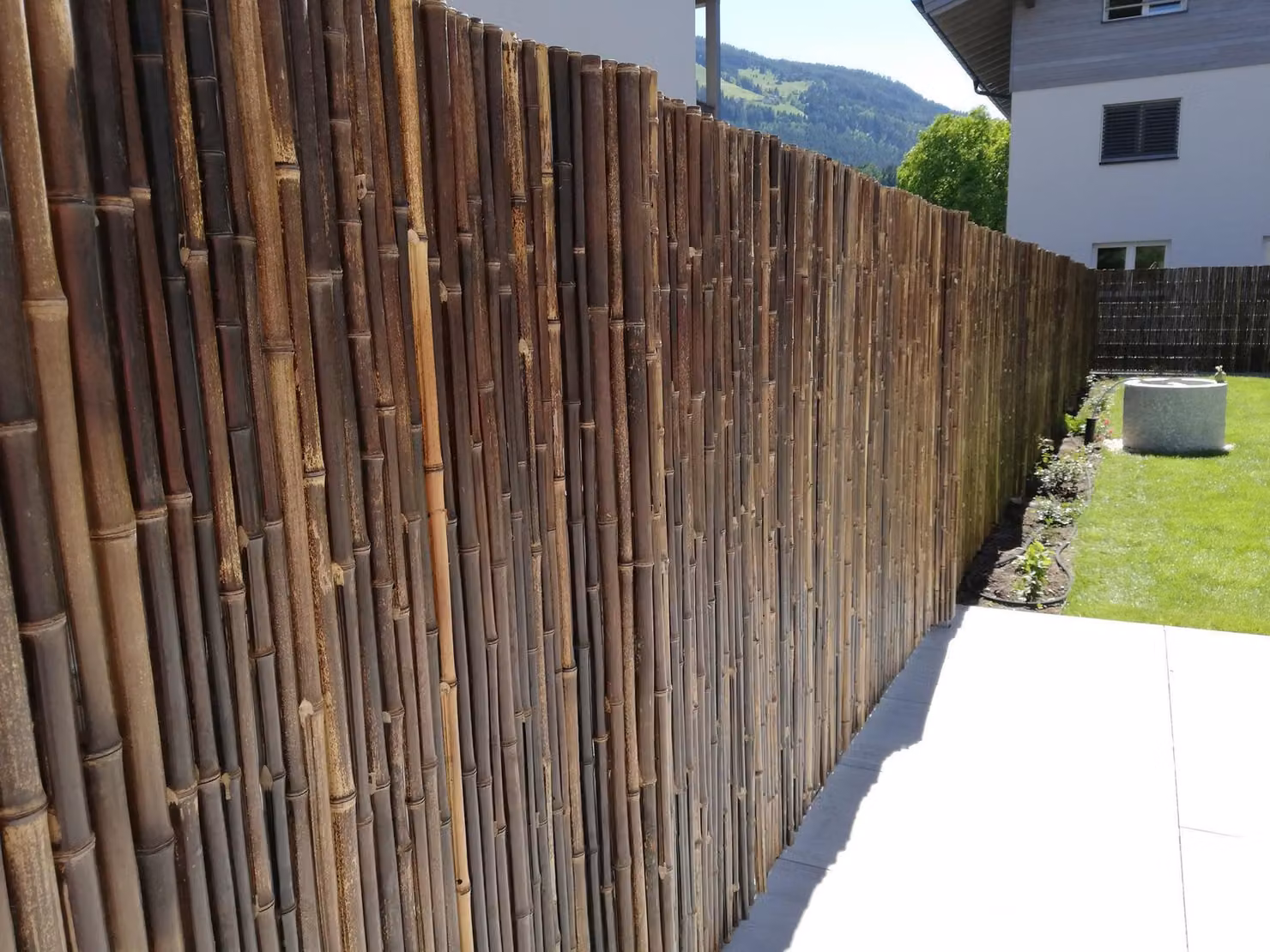 Pannello divisorio in bambù BLACK 100x180 cm (AxL) in bambù Nigra – Recinzione in bambù per giardino, balcone e rivestimento recinzioni – robusto e resistente alle intemperie