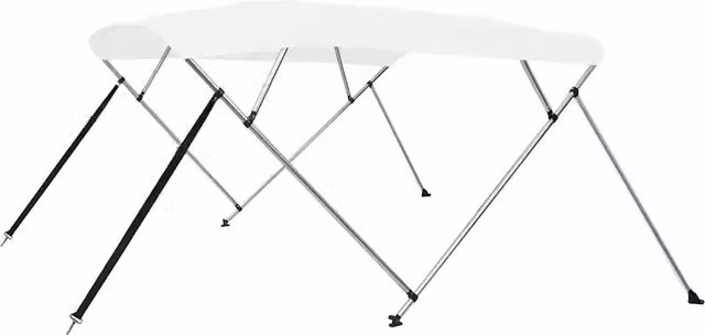 Bimini di Prua con Tendalino a 4 Archi Bianco 243x210x137 cm