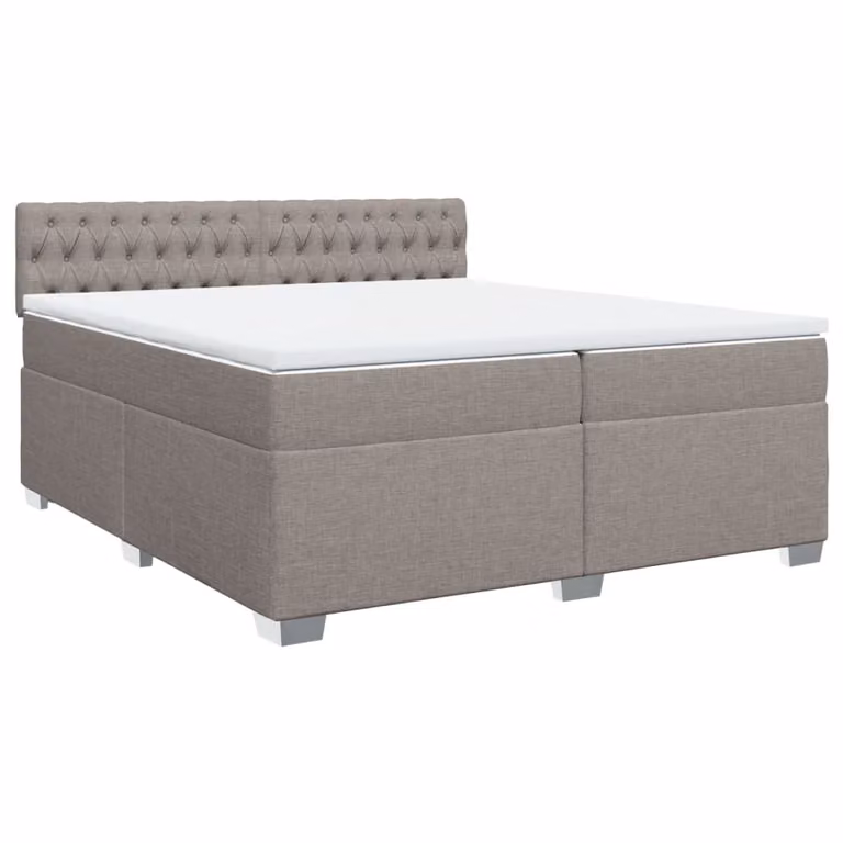 Giroletto a Molle con Materasso Tortora 200x200 cm in Tessuto