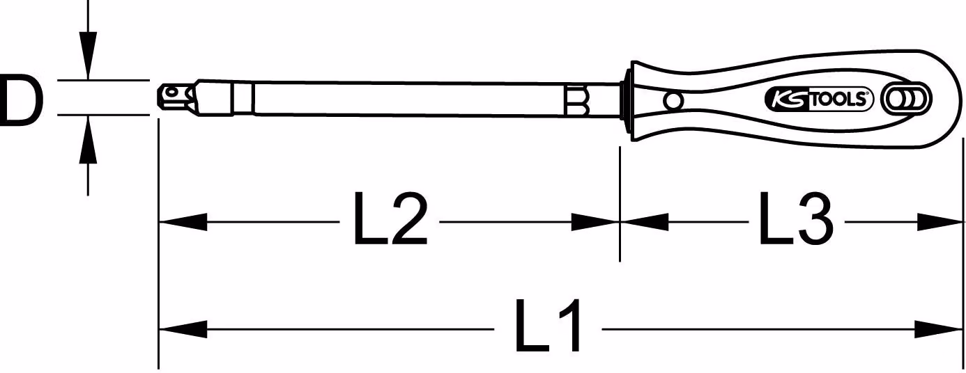KS TOOLS 1/4" ERGOTORQUE cacciavite a testa quadra 200 mm - 911.1120
