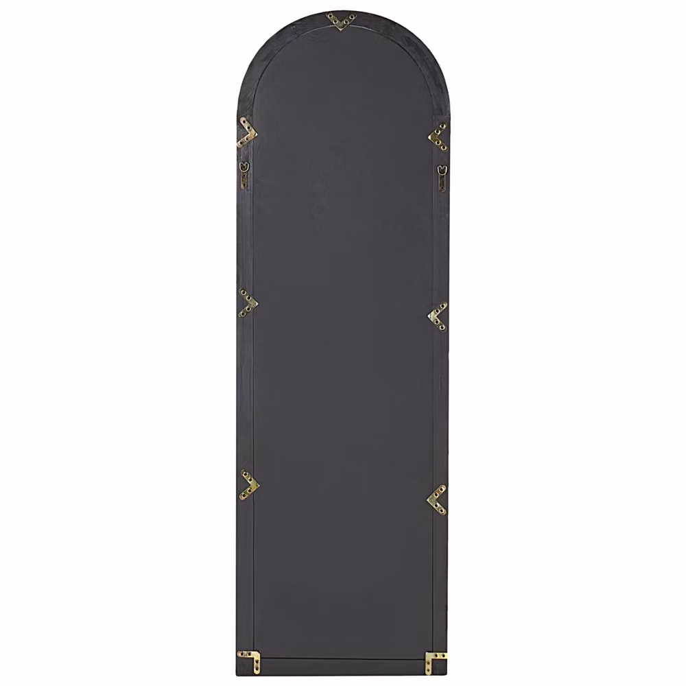 Specchio da parete a figura intera BELIANI con cornice in legno marrone chiaro e design ad arco, H: 170 cm, L: 55 cm – 2