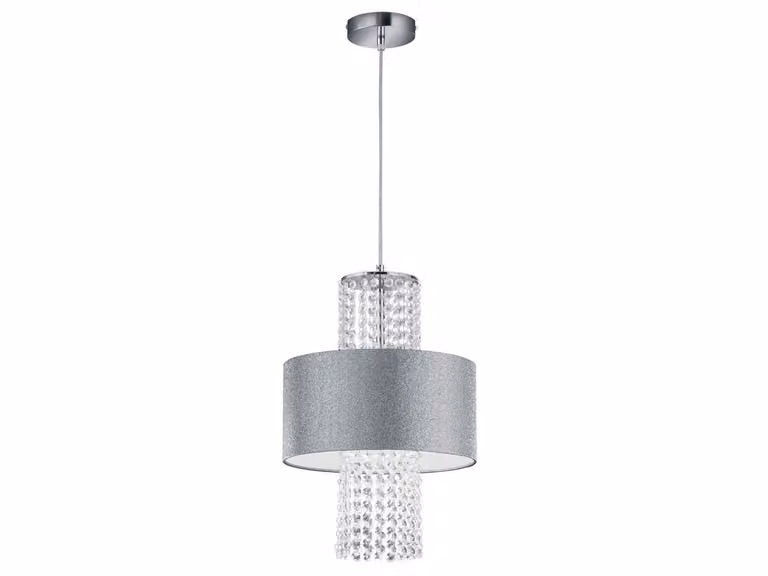 Lampada a sospensione Reality Leuchten King R30481089, paralume color argento, struttura in acrilico