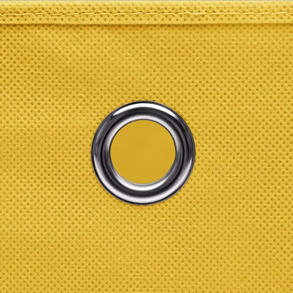 vidaXL Scatole portaoggetti con coperchio 4 pz. Giallo 32×32×32cm Tessuto