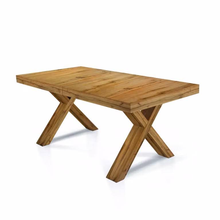 Tavolo GALLIPOLI in legno nobilitato rovere nodato allungabile 160×90 cm – 410×90 cm (Gambe X)