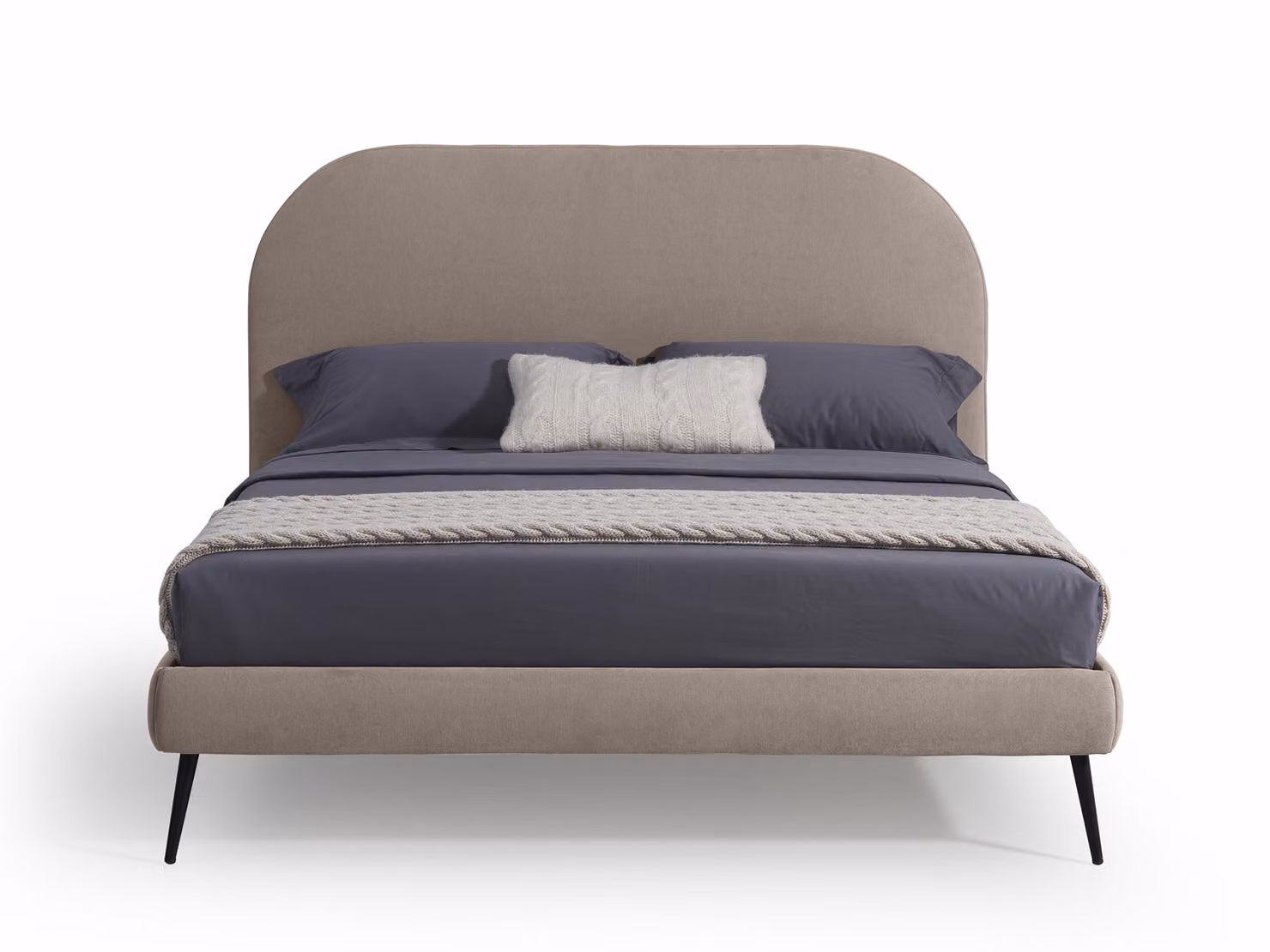 Letto Matrimoniale in Tessuto Imbottito SYDNEY Beige