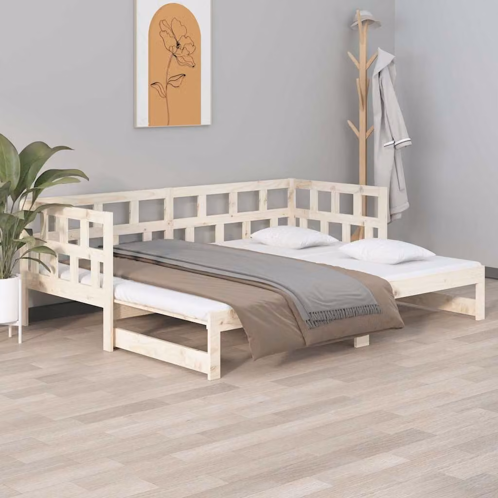 vidaXL Dormeuse Estraibile in Legno Massello di Pino, L/P/H: 160 x 200 x 69 cm – 1
