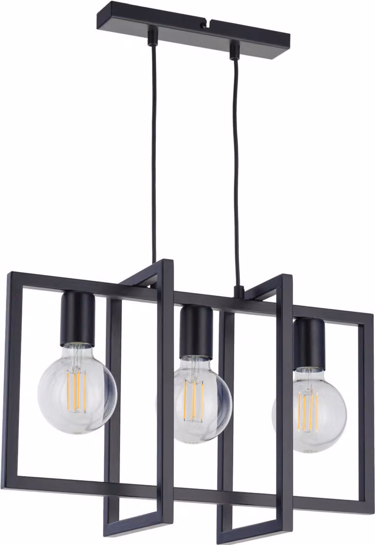 Lampada a sospensione geometrica decorativa a soppalco triplo nero Eden 3xE27 15W Sigma Lighting