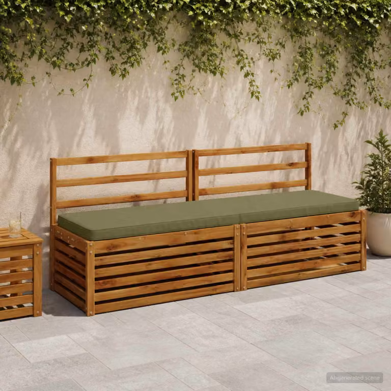 Cuscino per Panchina vidaXL Verde in Poliestere con Rivestimento Rimovibile e Resistente ai Raggi UV